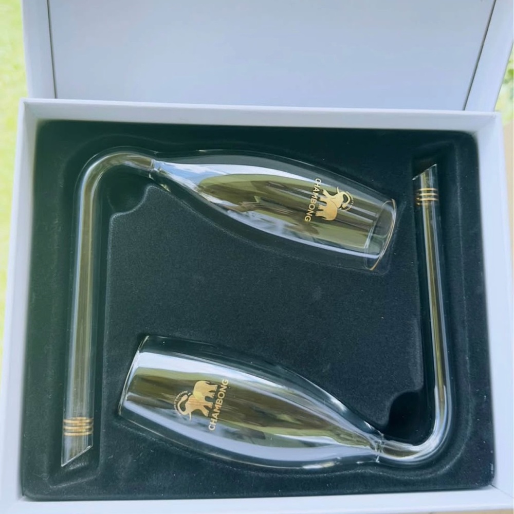 Chambong Gold Accent Glass Champagne shooters